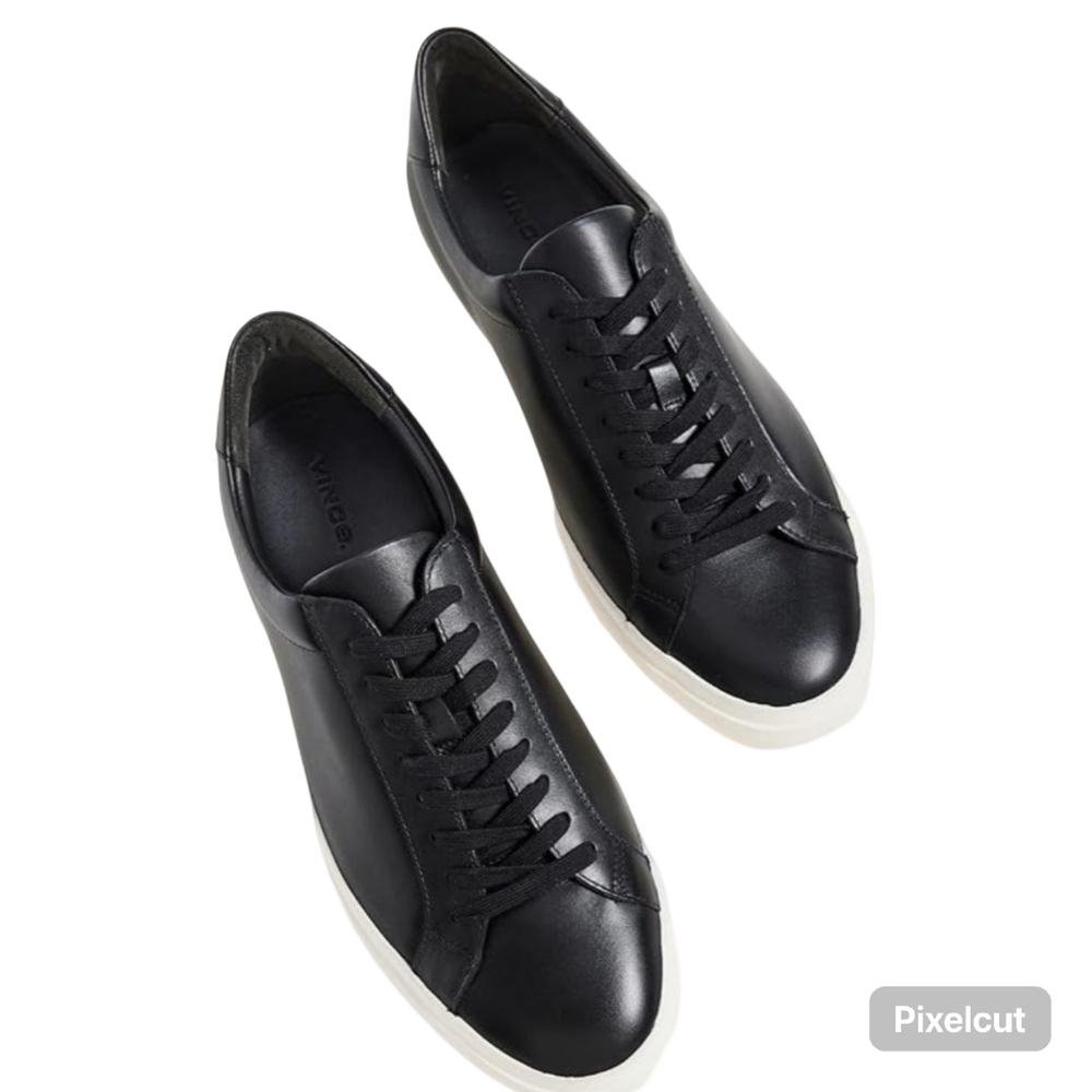 Vince Fulton Low Top Sneaker Black Leather Men's 9
